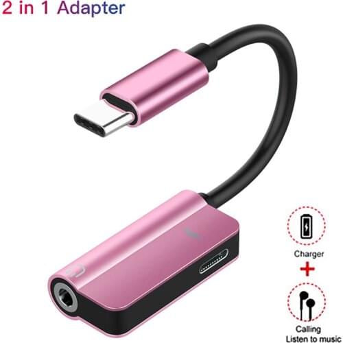 2 IN 1 Audio Headphone Charging Jack Adapter USB Type C Earphone converter For Huawei P40 P30 P20 Mate 20 Pro Jack Converter