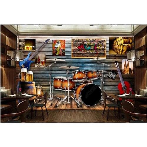 Custom mural 3d photo wallpaper home decor American country nostalgic music bar restaurant room wallpaper for walls 3 d in rolls