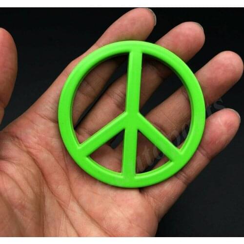 3D Metal Green Peace Sign Anti-war Car Trunk Fender Emblem Badge Decal Sticker