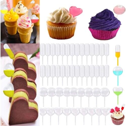 50pcs 4ml Sauce Droppers For Cupcakes Ice Cream Sauce Ketchup Pastries Macaron Stuffed Dispenser Mini Squeeze Transfer Pipettes