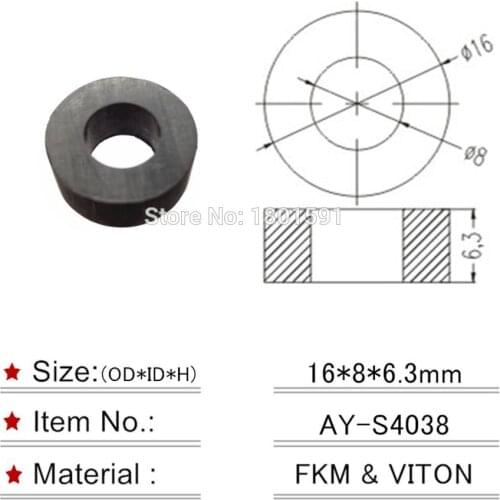 50pieces fuel injector lower seals insulator 16*8*6.3mm for toyota injection repair kits hot sale aftermarket