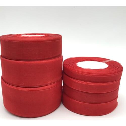 50Yards 10mm-50mm Red Organza Ribbon Bow Hair Party Wedding Christmas Decoration DIY Gift Wrapping