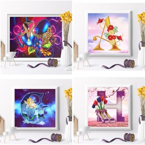 5D Special Shaped Drill Diamond Painting English Letter DIY Cross Stitch Craft Home Wall Painting Decor Art Gift Holiday Gift