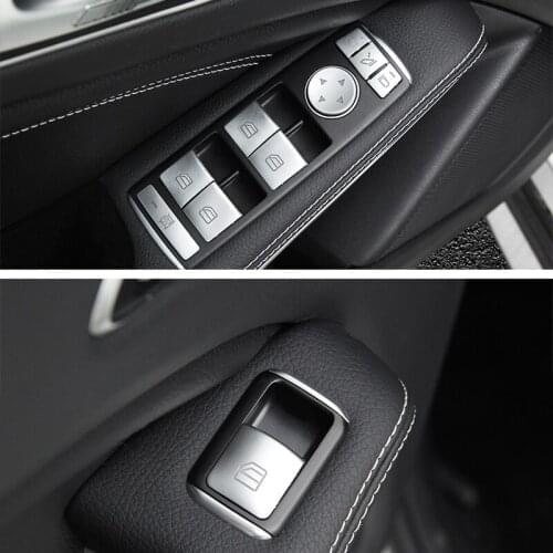 Auto Window Lifter Control Frame Switch Decor Armrest Panel Trim Sticker Cover For Mercedes Benz C E Class W204 W212 Car Styling