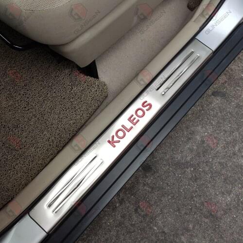 Car Styling For Renault Koleos 2016-2020 Accessories Door Sill Trim Stainless Protector Guard Scuff Plate Cover Sticker 4pcs