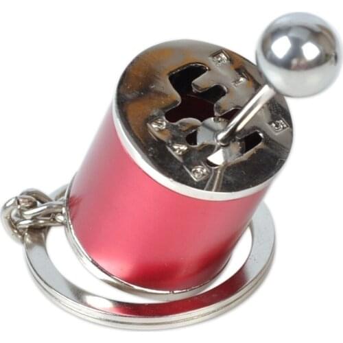 Keychains Six-Speed Manual Shift Gear Keychain Auto CarS Parts Toy Short Shifter Knob Metal Gift Race Car Stalls Head Wholesale