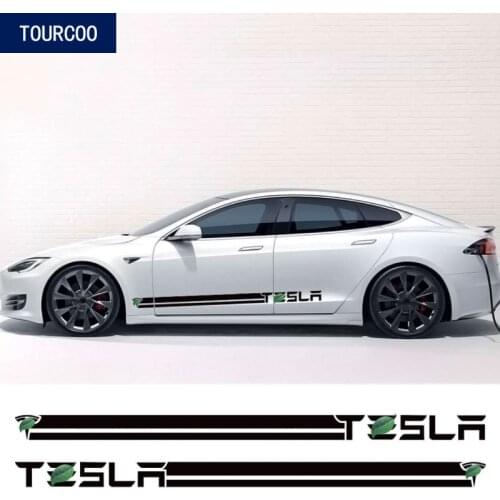 Car Styling Body Decorative Sticker for Tesla Model 3 S X Auto Modification Side Skirt Stripes Sticker