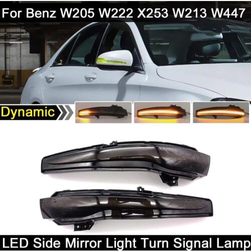 For Benz C-CLASS W205 S-CLASS W222 GLC X253 E-Class W213 V-Class W447 LED Side Mirror Blinker Light Dynamic Turn Signal Lamp