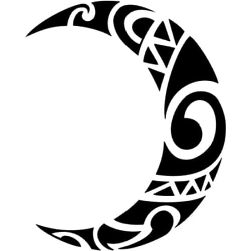 Tribal Moon Car Sticker High Quality Fashion Car Window Decoration Personality Pvc Waterproof Decal Black/white, 12cm*10cm