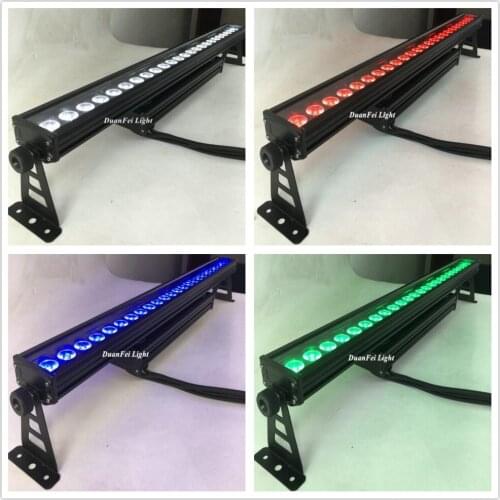 Flightcase) 8pcs 24x10w rgbw 4in1 led wall washer light dmx ip65 led bar rgbw