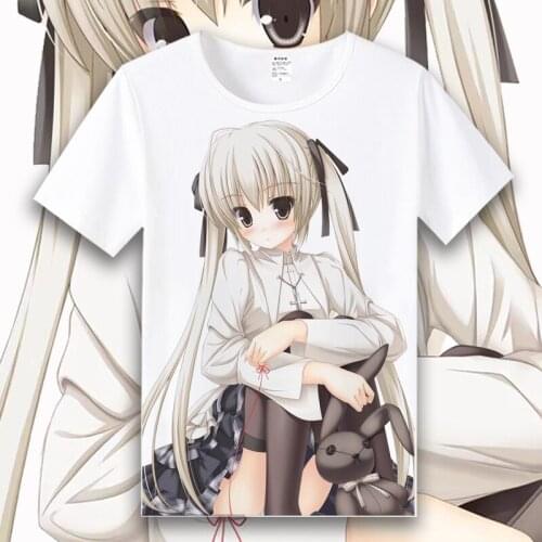 Yosuga no Sora Cosplay T Shirt Kasugano Sora Kasugano Haruka Print Summer Short Sleeves T-Shirt Casual tshirt Top Tee Costume