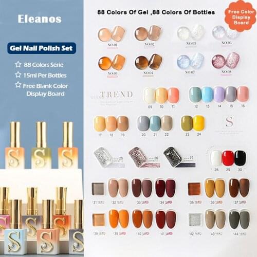 Eleanos 88 Colors Gel Polish Varnish Color Gel Polish 88 Different Bottles For Nail Art Design Whole Set Nail Gel Learner Kit