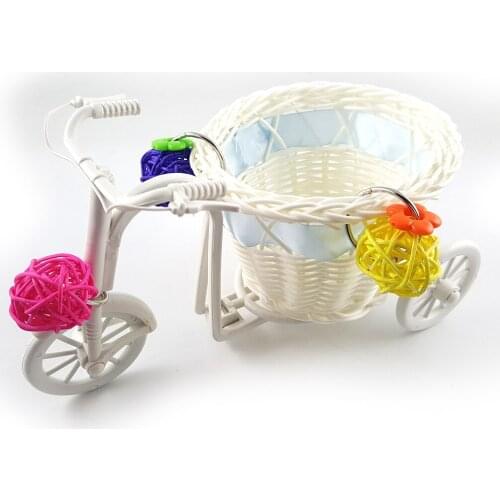 Interesting Small And Medium Parrot Toy Small Cart Rattan Ball Toy Car Shopping Basket Cane Trolley Pet Products Bird Supplies