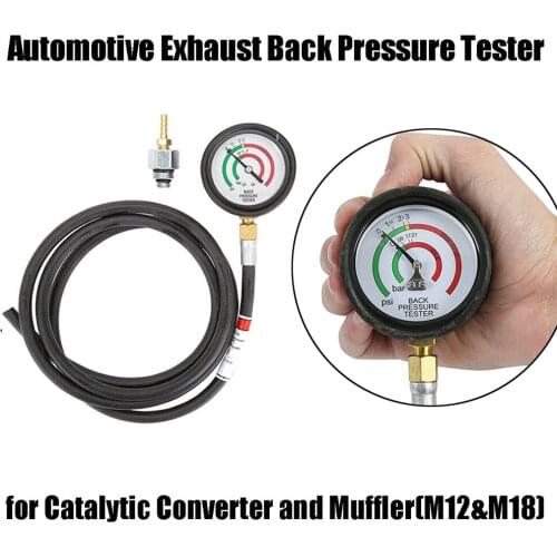 Car Exhaust Back Pressure Tester Set Pressure Gauge Test Tool Kit Fuel Pump Vacuum Gauge Pressure Tester Gasoline