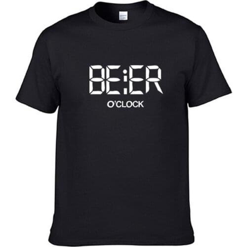 100% cotton short sleeve BEER O'CLOCK print men t shirt o-neck casual cool men t-shirt loose tshirt tops tees
