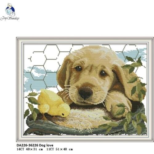 The Kind Dog Patterns DIY Cross Stitch Kits Printed Canvas DMC Counted 14CT 11CT Cross-stitch Embroidery Needlework Home Decor