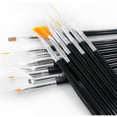 15PCS Line Drawing Painting Pen UV Gel Polish Designs Acrylic Perfect Manicure Books On Tools Professional Nail Art Brush Set