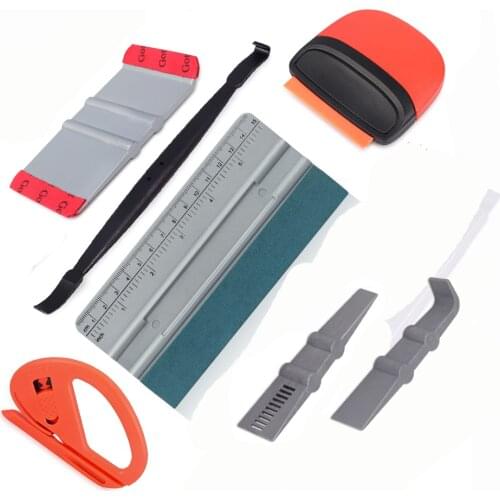 FOSHIO Carbon Fiber Sticker Magnetic Stick Squeegee Scraper Film Vinyl Cutter Car Wrap Tools Set Auto Car Styling Accessories