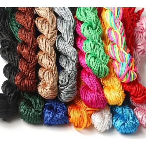 15 Colors Nylon Cord Thread Chinese Knot Macrame Rattai Braided String DIY for Jewelry Making Bracelet&Necklace 22M