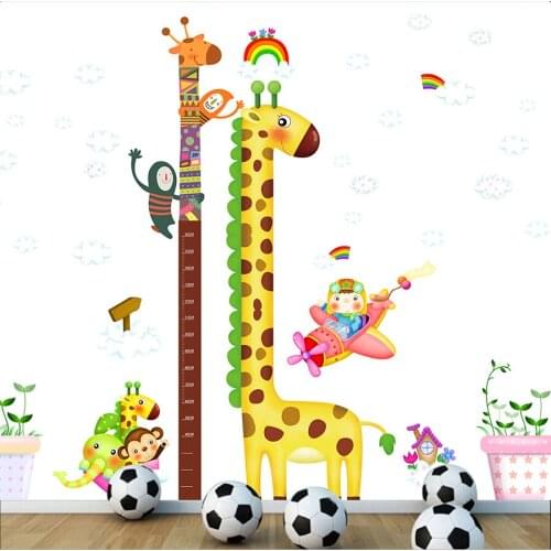 New wall sticker giraffe elephant monkey living room childrens room height poster of kindergarten