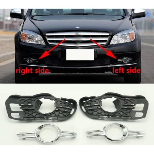Front Bumper Fog Light Lamp Frame Cover Grille for Mercedes Benz C-Class W204 C200 2007 2008 2009 2010 2011