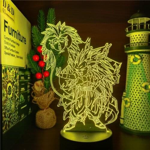 Dragon Ball Super Gotenks Ghost Bomb 3D Led ANIME LAMP Dragon Ball Z Nightlights 7 Color Changing lampara For Home Decor