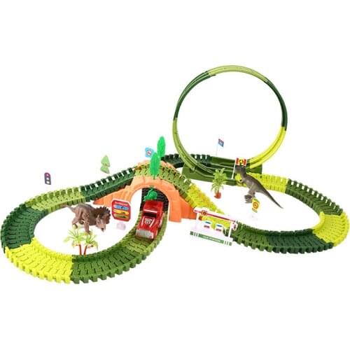 New Style Dinosaur Rail Car Overlong Run and Changeable Assembled DIY Roller Coaster Free Combination Toys for Children Toy Car