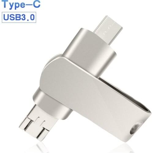 Luxury Flash Drive USB 3.0 Metal Real Capacity Flash Disk 32GB USB 3.0 64GB 16GB 128GB Pendrive Type C For Android Laptop PC