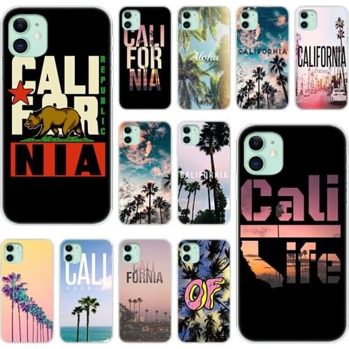 California Palm Trees Silicone Phone Case for Apple iPhone 12 Mini 11 Pro XS Max X XR 6 6S 7 8 Plus 5 5S SE 2020 Soft Cover