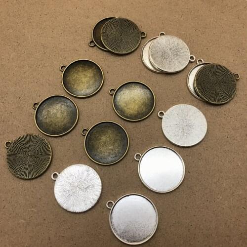 10pcs 10mm 12mm 14mm 16mm 20mm 25mm Glass Cabochon Copper Material Cameo Base Setting DIY Pendant Bracelet Accessory