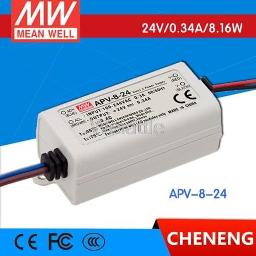 MEAN WELL original APV-8-24 24V 0.34A meanwell APV-8 24V 8.16W Single Output LED Switching Power Supply