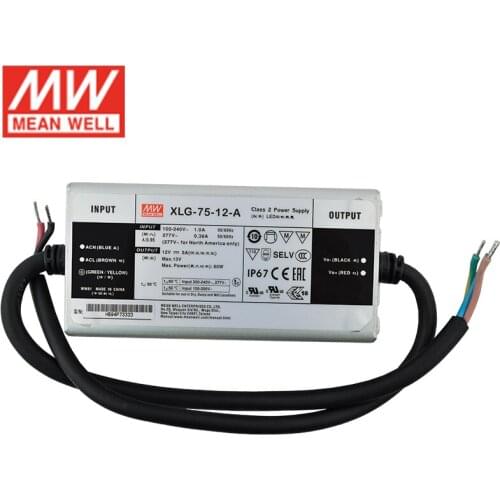 MEAN WELL XLG-75-12-A 60W 12V 5A Constant Voltage Constant Current LED Driver LED Power Supply Adjustable