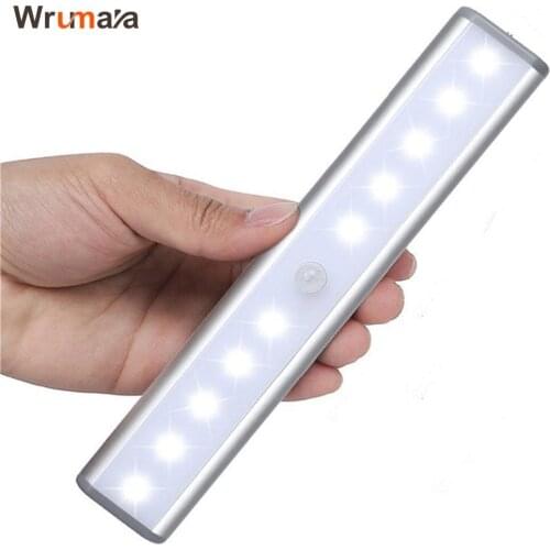 Wrumava LED Night Light IR Motion Sensor LED Cabinet Light Wireless Wall Lamp 10 leds Light With Motion Senssor For Home Toilet