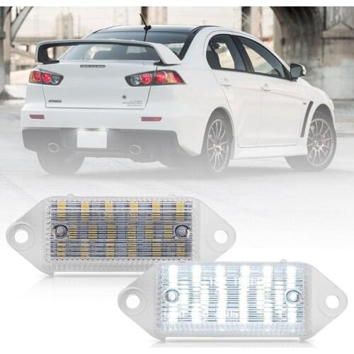 2Pcs LED License Number Plate Light For Mitsubishi 2003-2017 Lancer & 2007-2016 Evo Evolution X Tail Tag Lamps