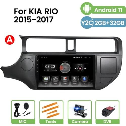 TomoStrong Android 11 4 Core For KIA RIO 2011 2012 2013-2017 Car Multimedia Stereo Radio BT WIFI Navigation GPS Carplay+Auto RDS