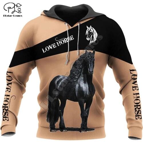 PLstar Cosmos Horse Tattoo Animal Funny Streetwear Harajuku Trucksuit Autumn Sweatshirt 3DPrint Men/Women Pullover Hoodies D-11