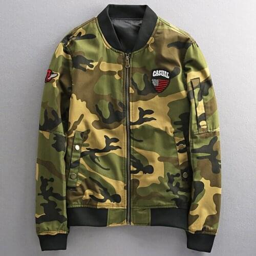 Spring Casual Fashion Camouflage Air Man Jackets and Coats European and American Style Military Jacket Male Streetwear XXXL A543