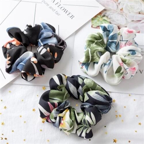 Women Fabric Hair Rope Fashion Headband Chiffon Floral Hair Band Girls Headdress Hair Accessories