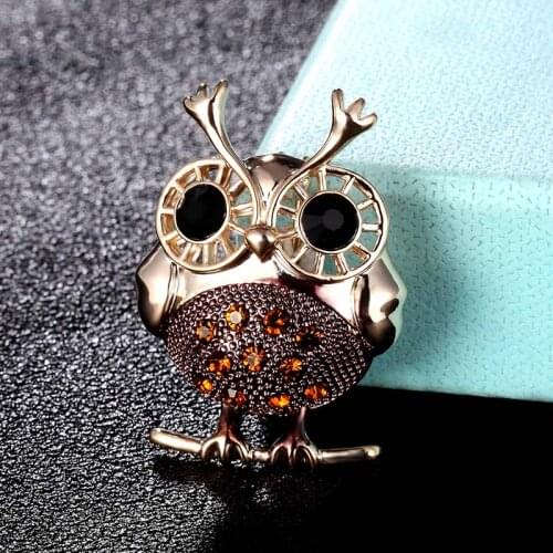 Zlxgirl Fashion Carton Mens Enamel owl shape animal Hijab Accessories Women brand gold color men scarf pins nice hats joias