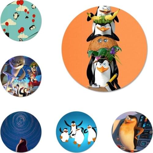 58mm Penguins of Madagascar Movie Icons Pins Badge Decoration Brooches Metal Badges For Clothes Backpack Decoration