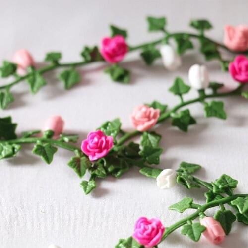 1pc 13cm Flower Vine Miniature Simulation Decorative PVC Dollhouse Garden Scene Ornaments for Home Wedding Party Door Decor
