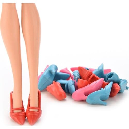 10 Pairs Colorful Doll Shoes Heels Sandals For Dolls Accessories Colorful Assorted Fashion