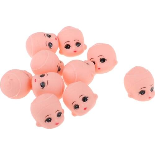 10 Pieces Lovely Big Eyes Baby Heads For Mini Keychain Doll Custom Accessory