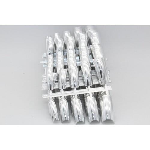 500PCS Nail Art Display Full Cover False French Nail Tips Silver/Gold Metal Fake Nails Extension Decorated Manicure Accessories