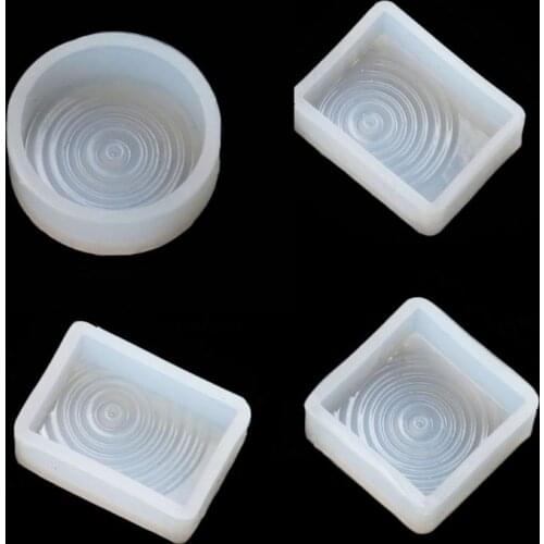 83XC 4Pcs DIY Water Ripple Clear Silicone Molds Water Wave Pendant Casting Molds