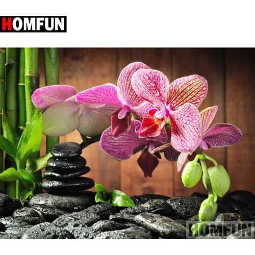 HOMFUN Full Square/Round Drill 5D DIY Diamond Painting "flower" Embroidery Cross Stitch 5D Home Decor A16257