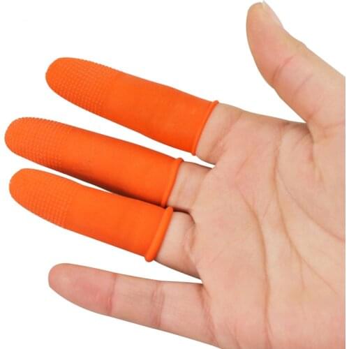 100pcs Protective Antislip Fingertips Gloves Latex Rubber Finger Cots Antistatic Gloves