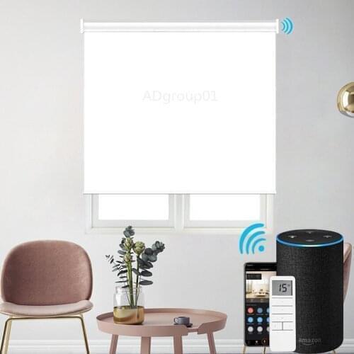 Alexa Google Home Voice Control Wifi Automatic Motorized Electric Roller Blinds For Office Home Smart Blind Shades via Broadlink