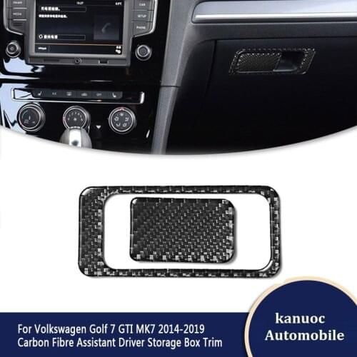 Car Accessories For VW Golf 7 GTI MK7 2014 - 2019 Auto Copilot Front Storage Box Switch Panel Trim Cover Carbon Fiber Sticker