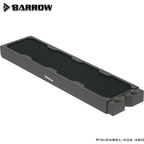 BARROW 40mm Thickness Copper 480mm Radiator Computer Water Discharge Liquid Heat Exchanger G1/4 Threaded use for 12cm Fans